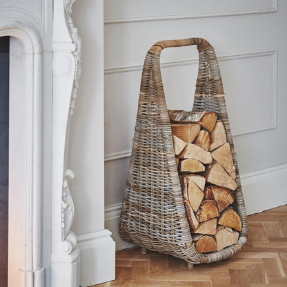 Herning Rattan Tall Log Storage - Skandi London