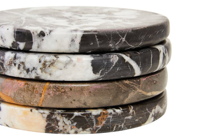 Vida Set Of Four Round Black Coasters - Skandi London