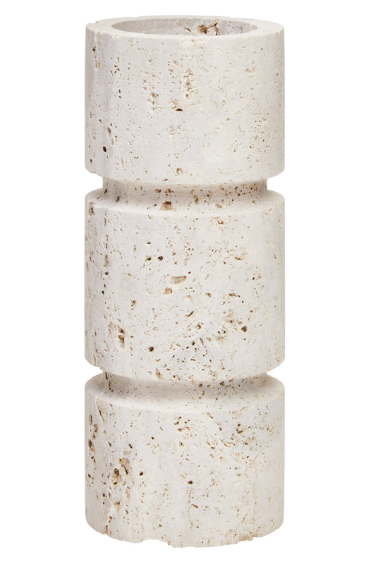 Ragnar Travertine Small Candle Holder - Skandi London