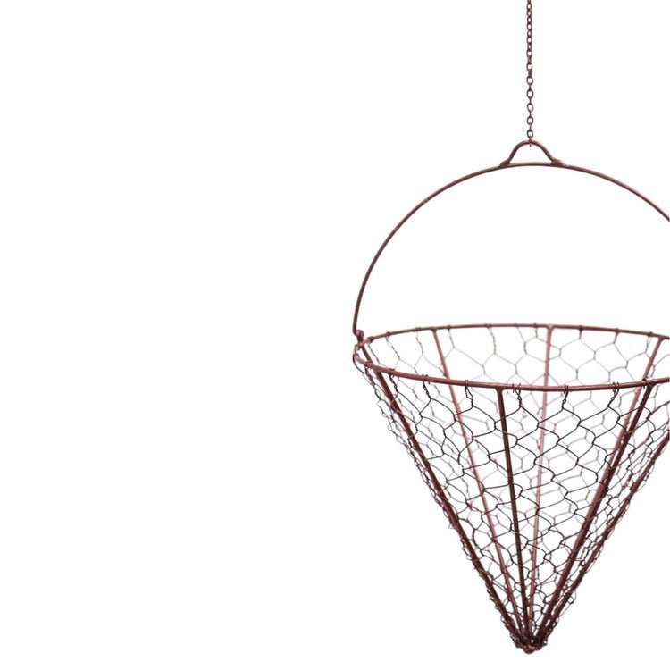 Outdoor Hanging Wired Netted Cone Bronze H40cm D30cm - Skandi London