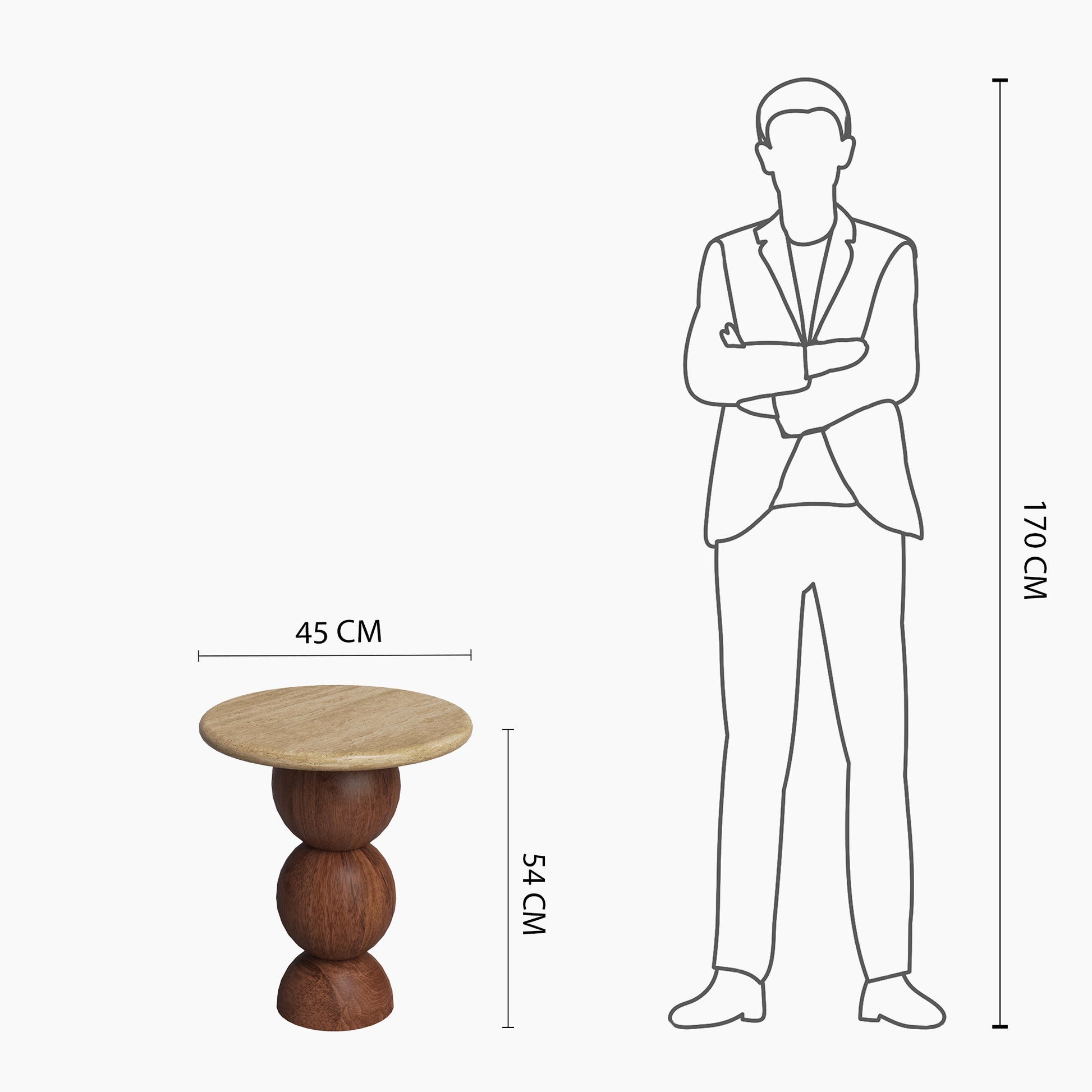 Clerkenwell Travertine Top End Table - Skandi London