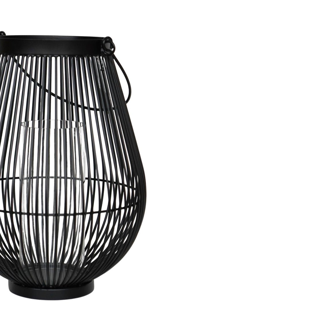 Tordis Lantern with Glass Insert Black - Large - Skandi London