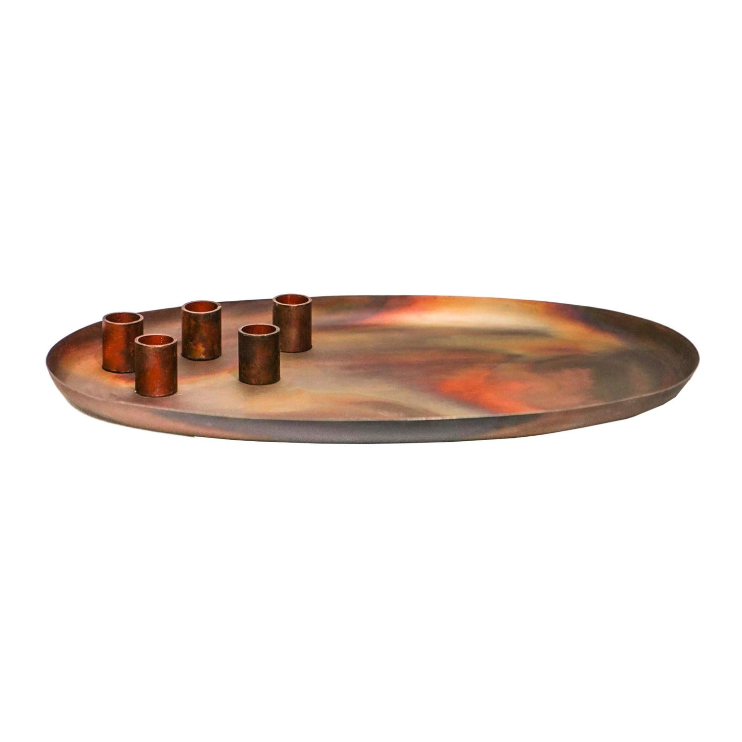 Egersund Oval Centrepiece Metal with Magnetic Candle Holders - Skandi London