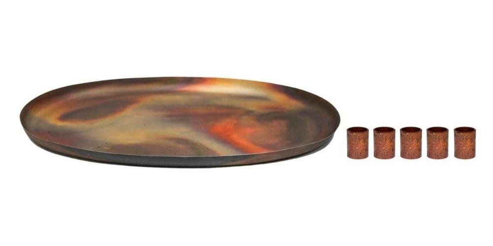 Egersund Oval Centrepiece Metal with Magnetic Candle Holders - Skandi London