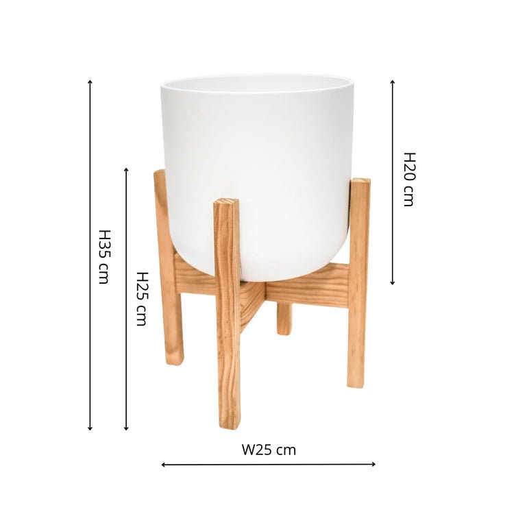 Lisbon Pot and Stand White 20.5Cm - Skandi London