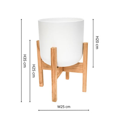 Lisbon Pot and Stand White 20.5Cm - Skandi London