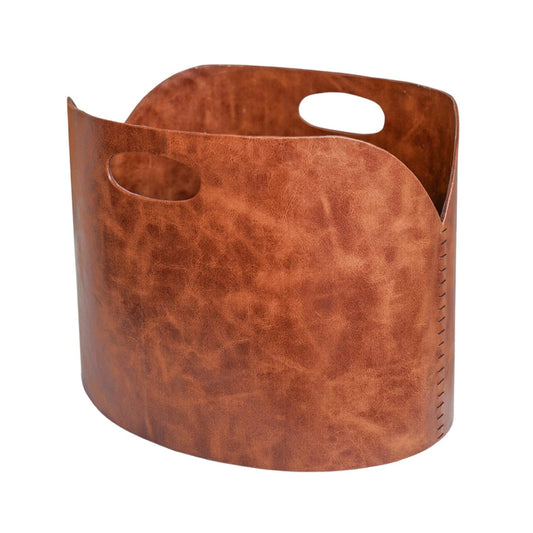Hobro Tan Faux Leather Log Bucket - Skandi London