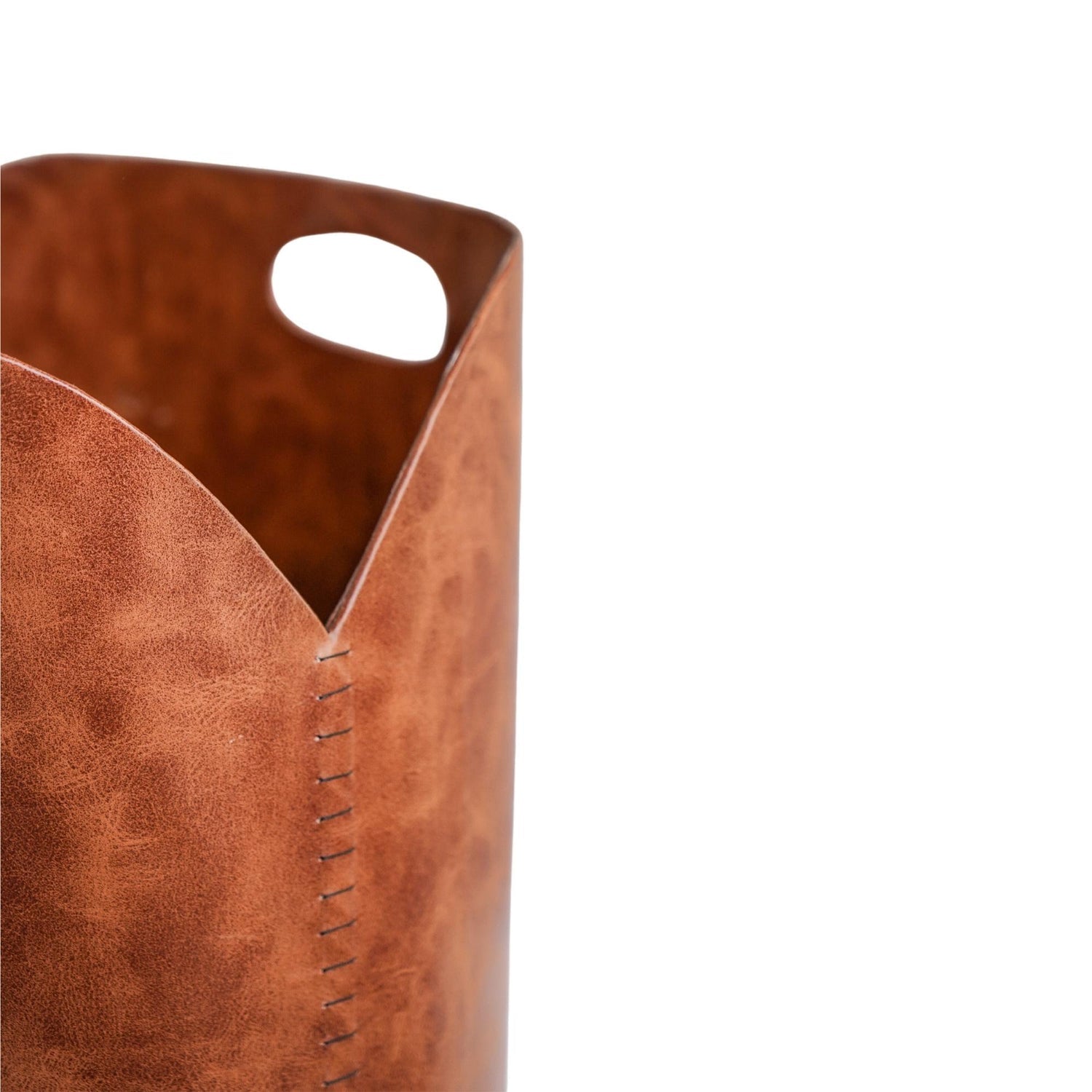 Hobro Tan Faux Leather Log Bucket - Skandi London
