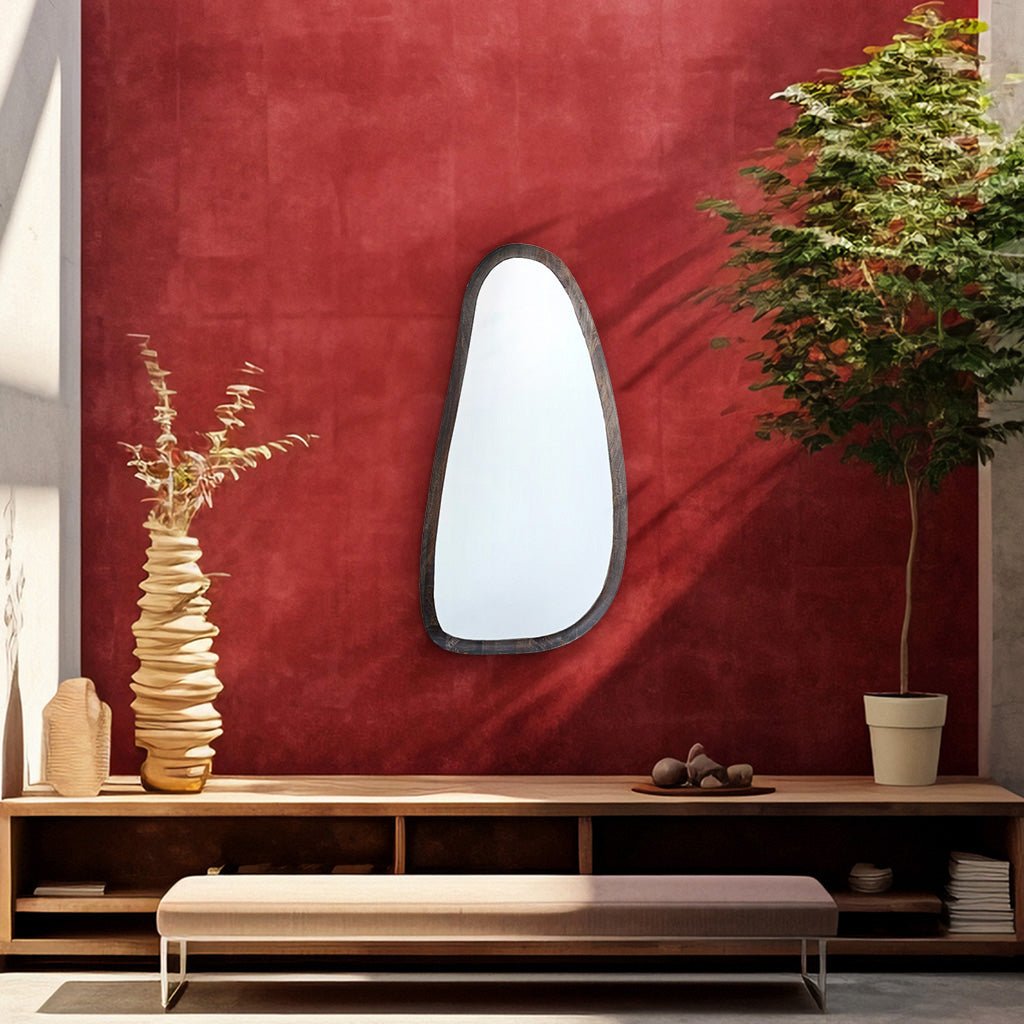 Westbourne Asymmetrical Wooden Mirror - Skandi London