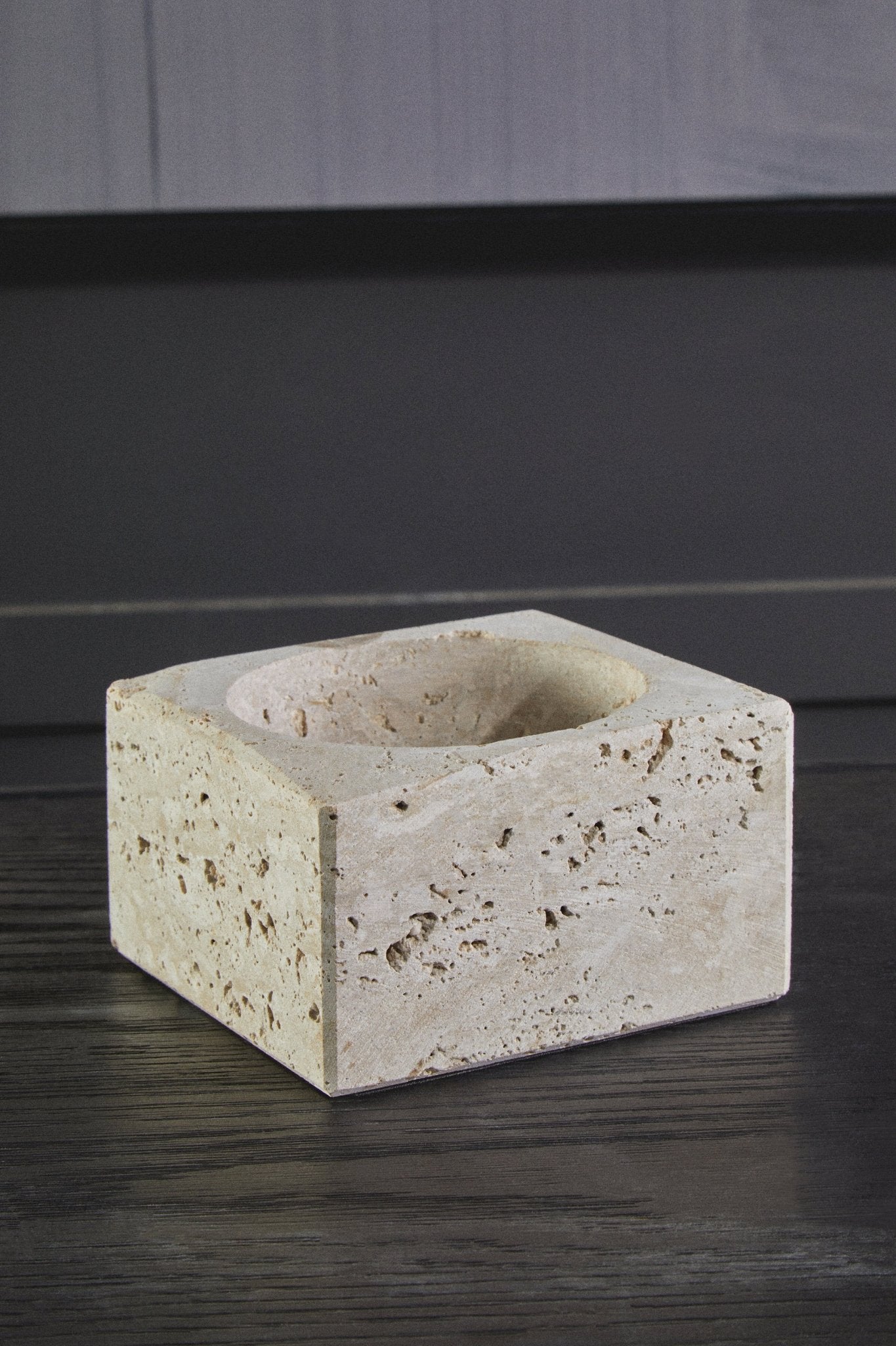 Ragnar Travertine Square Bowl - Skandi London