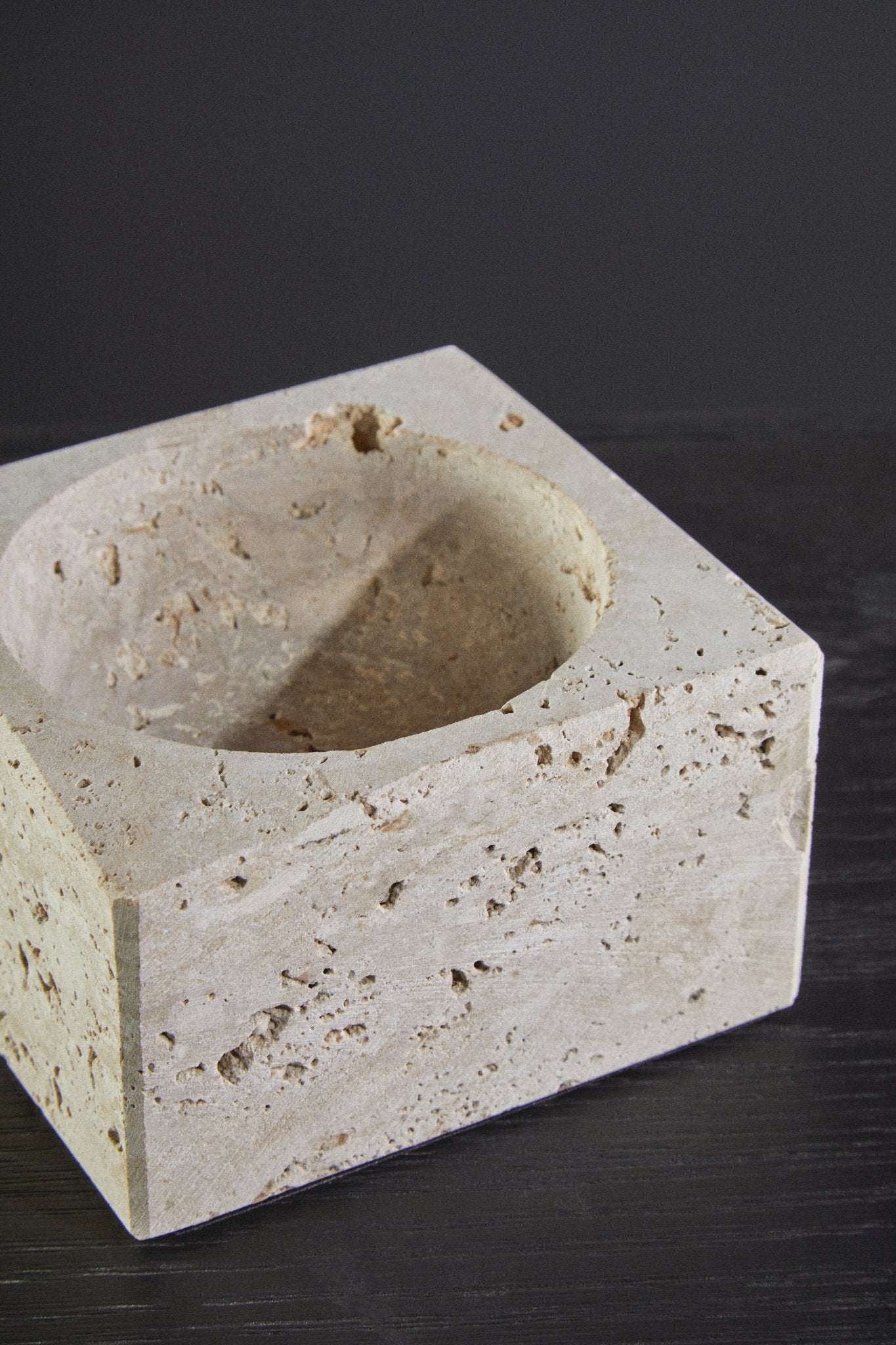 Ragnar Travertine Square Bowl - Skandi London