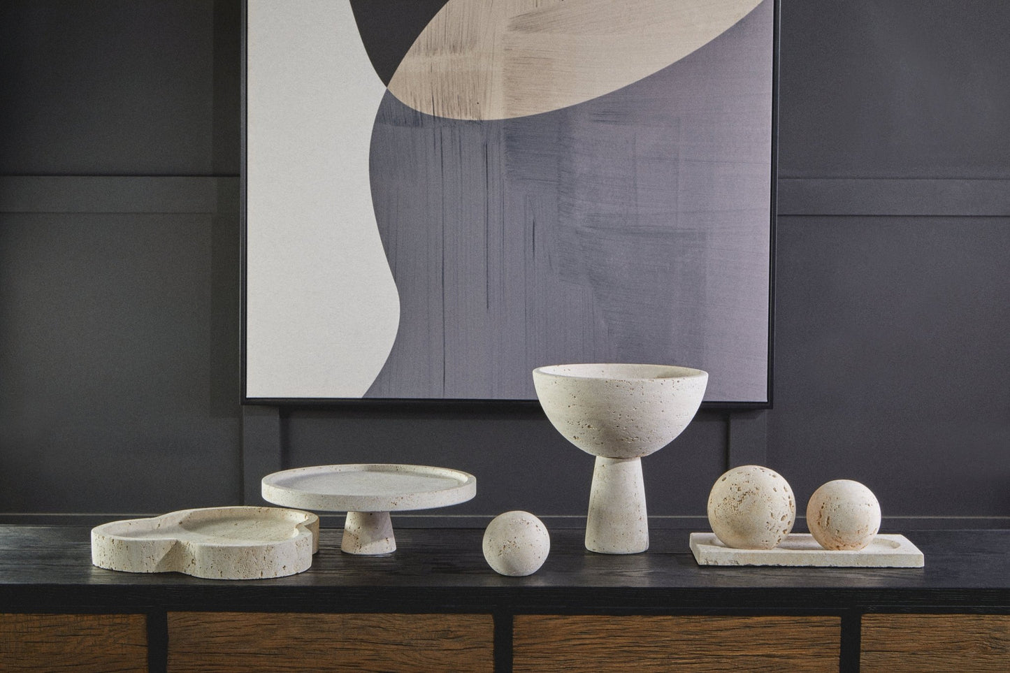Ragnar Travertine Irregular Tray - Skandi London