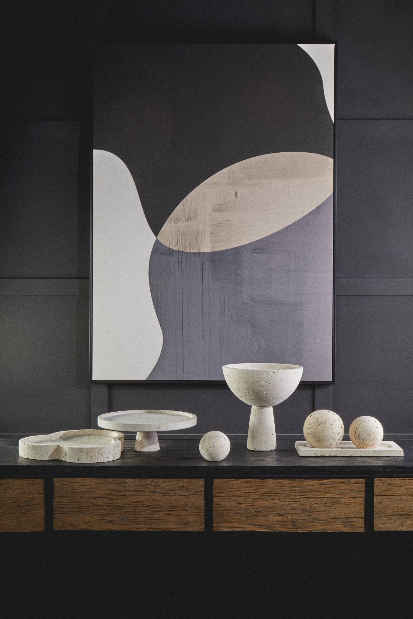 Ragnar Travertine Irregular Tray - Skandi London