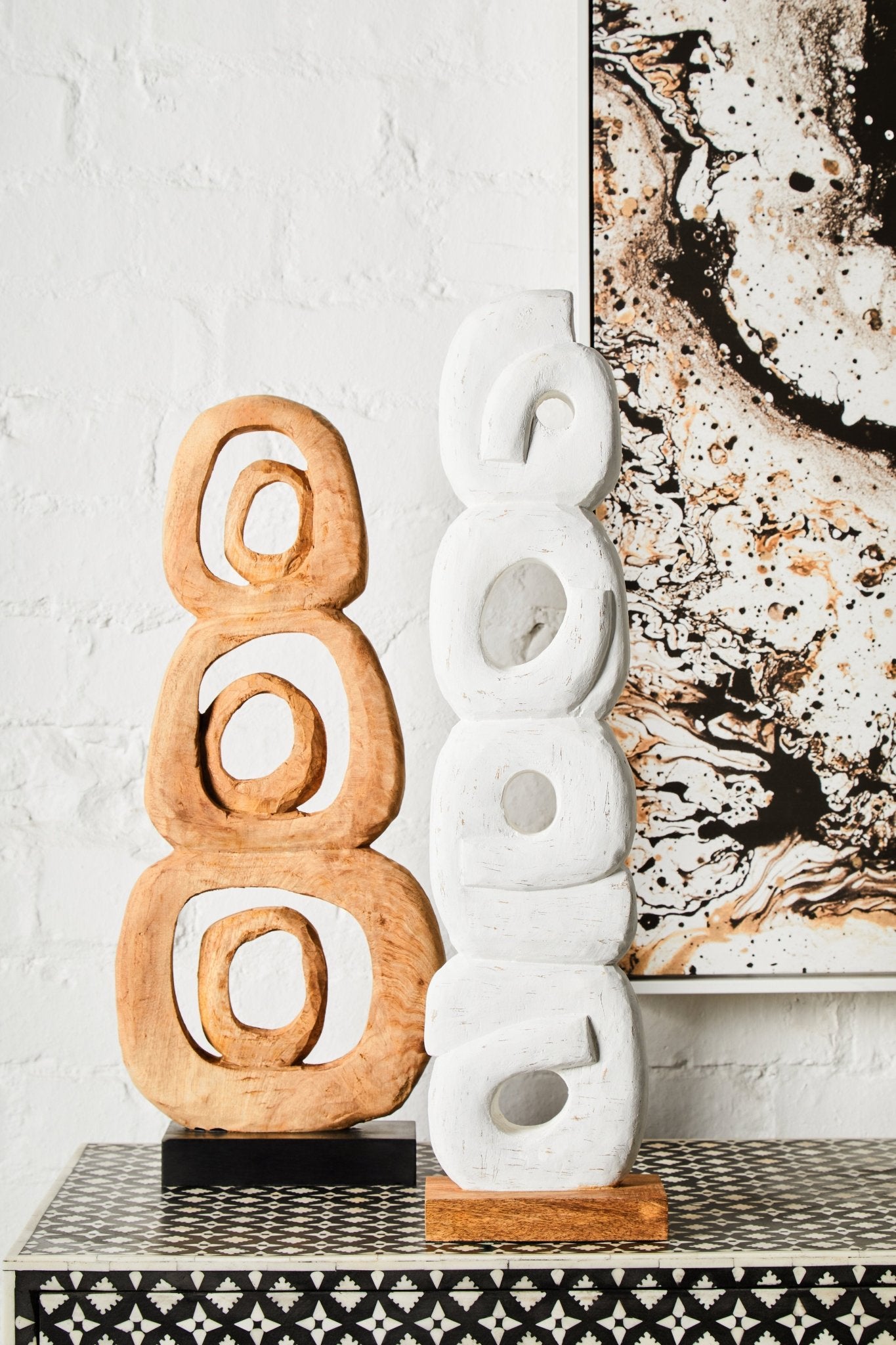Eir Natural Mango Wood Ring Sculpture - Skandi London