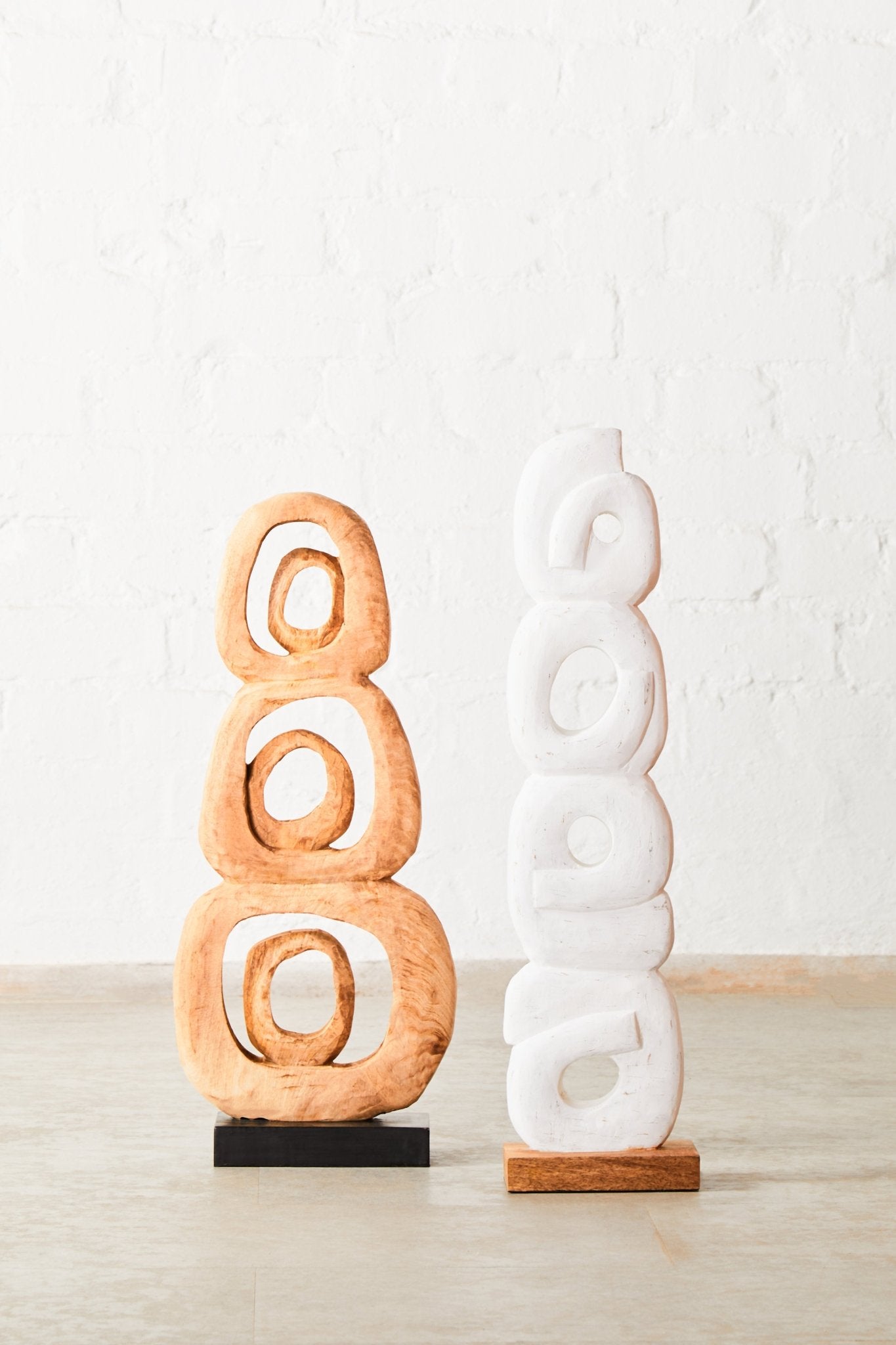 Eir Natural Mango Wood Ring Sculpture - Skandi London