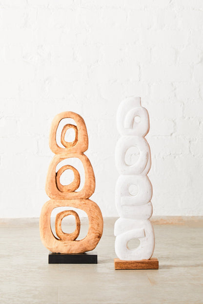 Eir Natural Mango Wood Ring Sculpture - Skandi London