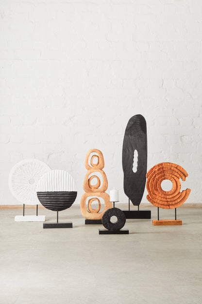 Eir Natural Mango Wood Ring Sculpture - Skandi London