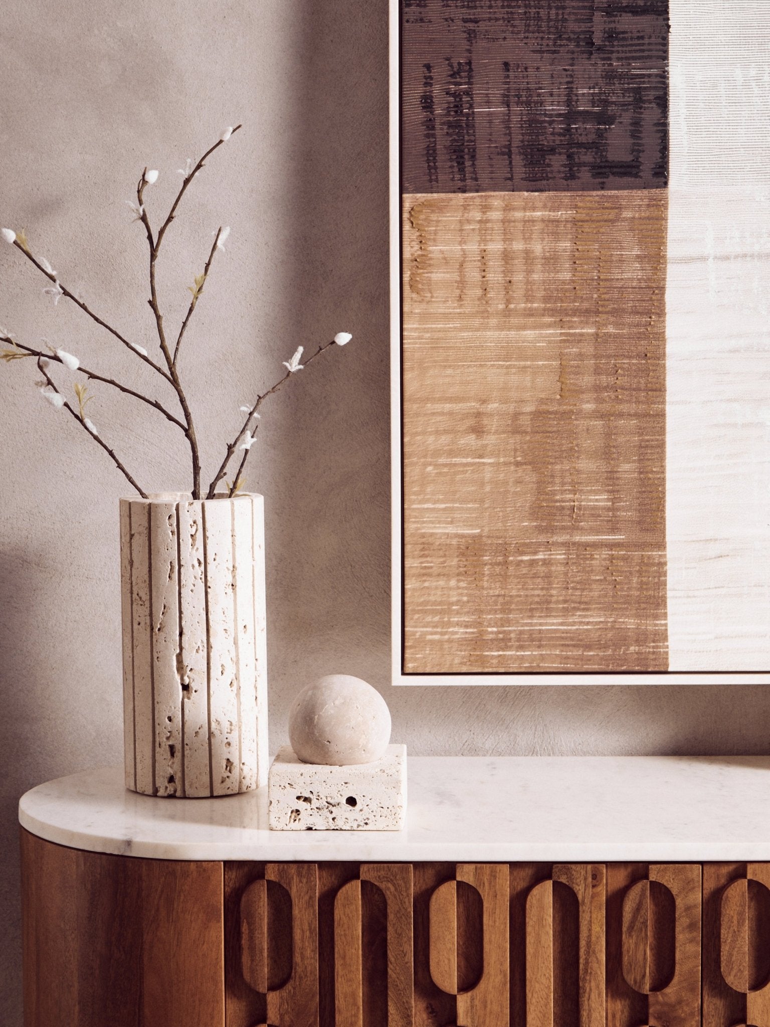 Ragnar Travertine Sculpture - Skandi London