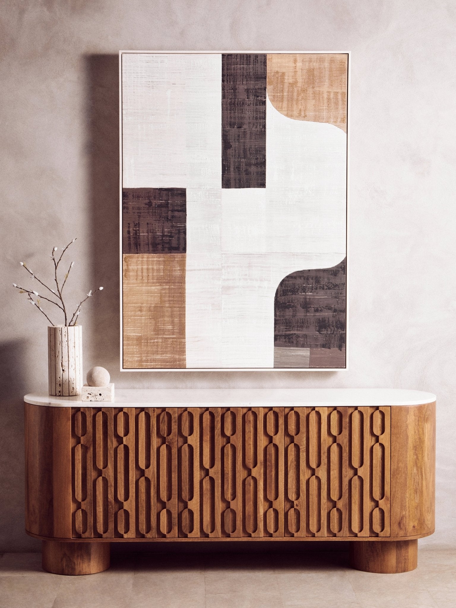 Ragnar Travertine Sculpture - Skandi London