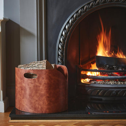 Hobro Tan Faux Leather Log Bucket - Skandi London