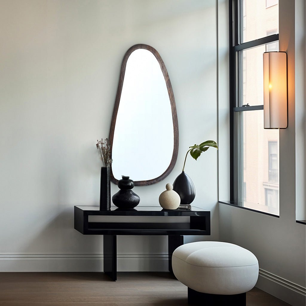 Westbourne Asymmetrical Wooden Mirror - Skandi London