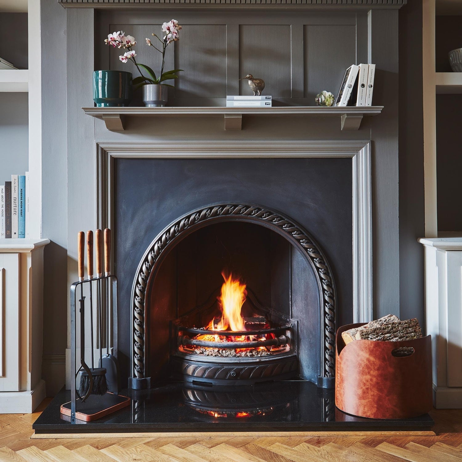 Hobro Tan Faux Leather Log Bucket - Skandi London