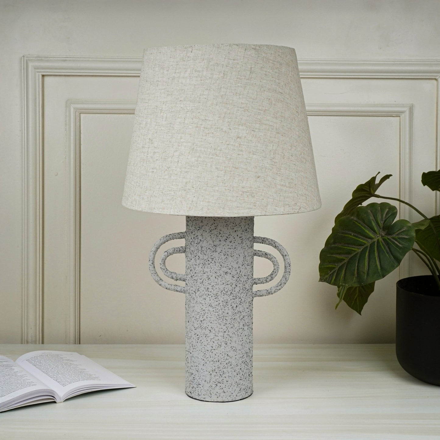 Dulwich Textured Grey Metal Table Lamp - Skandi London