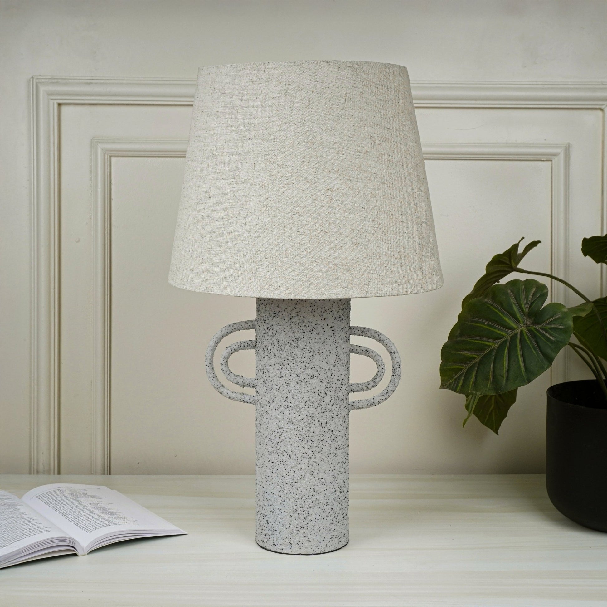 Dulwich Textured Grey Metal Table Lamp - Skandi London