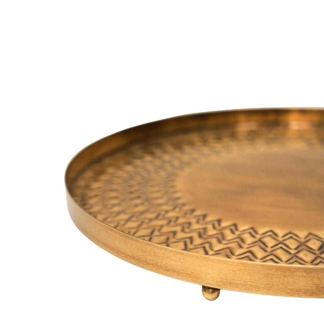 Thor Embossed Tray Gold - Skandi London
