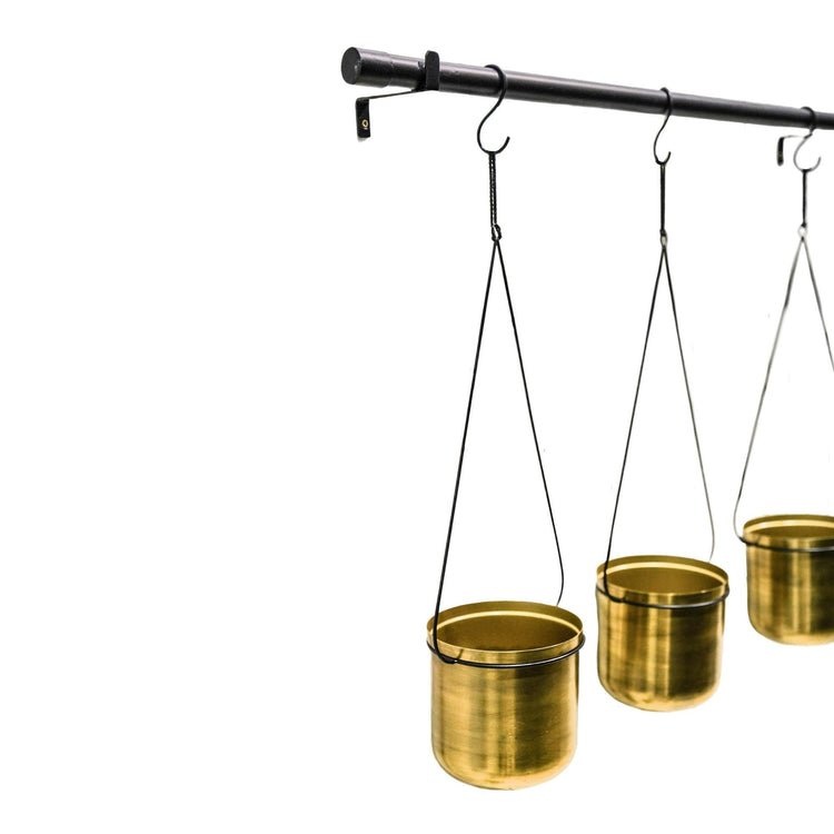 Linear Hanging Planters 81CM Black and Gold - Skandi London