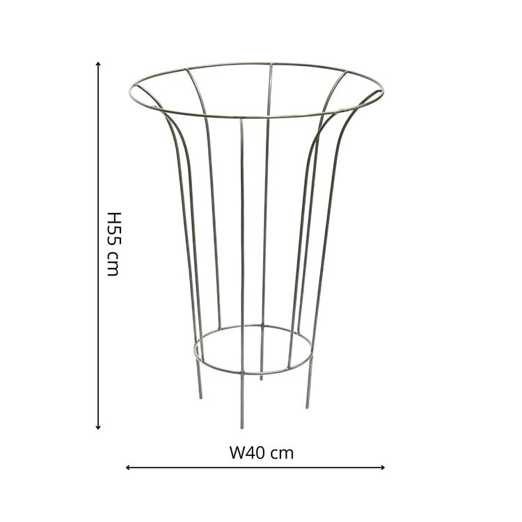 Outdoor Fluted Climber Zinc H55cm W40cm - Skandi London