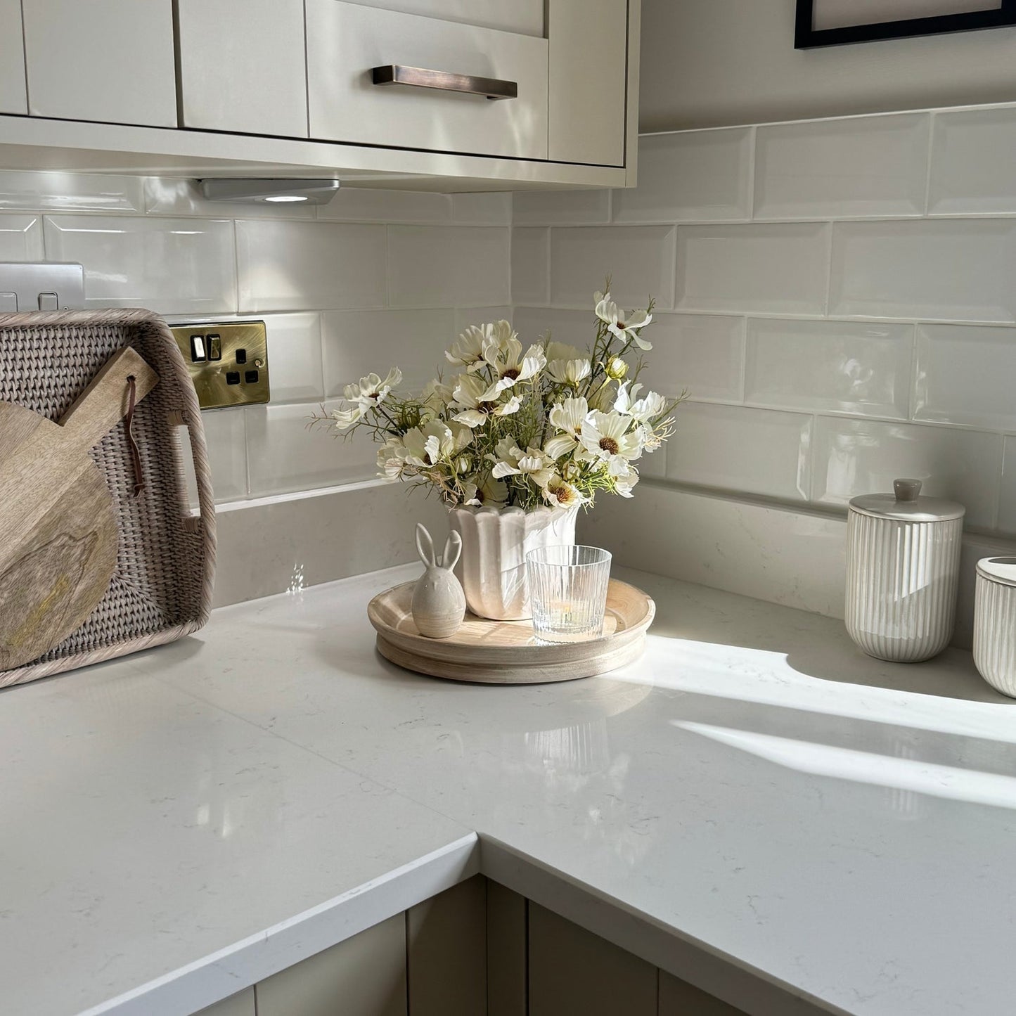 Esbjerg White Wash Wooden Candle Tray - Skandi London