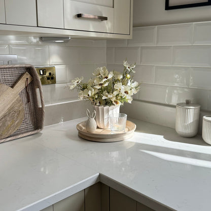 Esbjerg White Wash Wooden Candle Tray - Skandi London