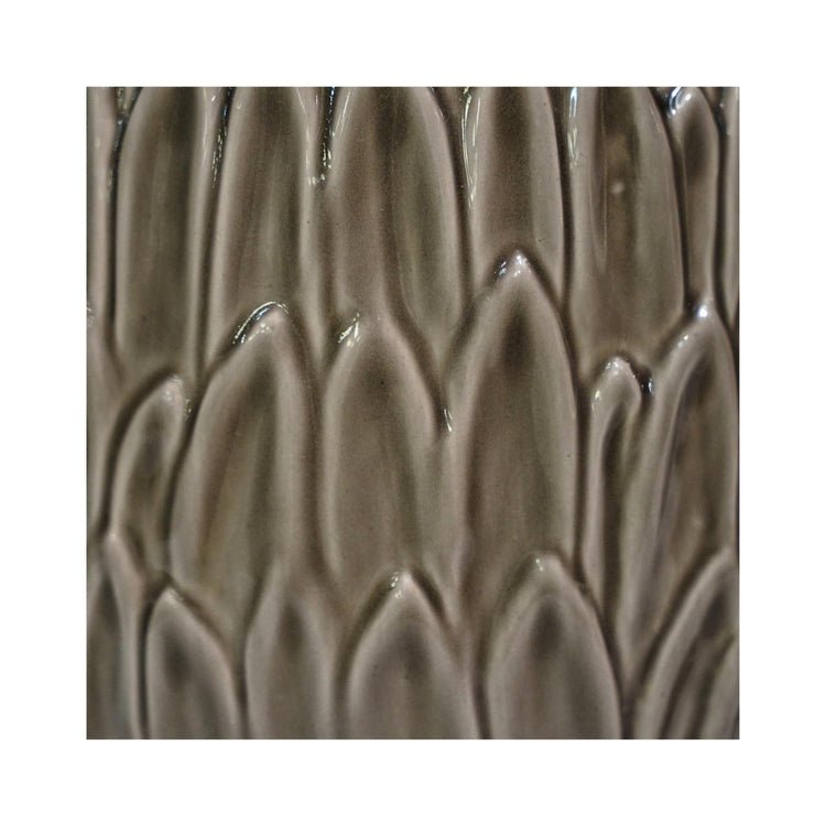 Arles Leaf Embossed Mocha Planter H20Cm W22Cm - Skandi London