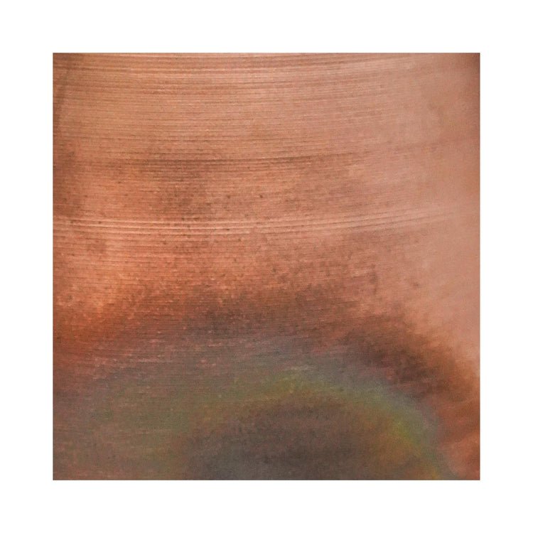 Indoor Soho Aged Copper Hanging Planter with Leather Strap H15Cm D19Cm - Skandi London