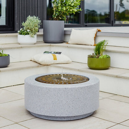 Skandi London Large Water Feature with Light Display in Terrazzo & Brass - Skandi London