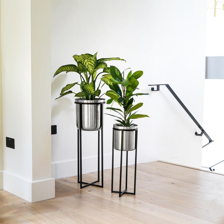 Calla Planter Stand Black/Pewter H58CM D22CM - Skandi London