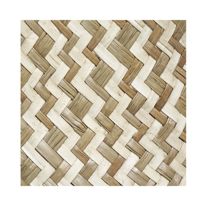 Seagrass Chevron White Lined Basket Medium H30Cm D35Cm - Skandi London
