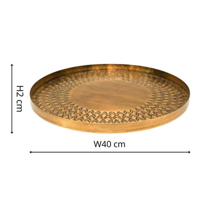 Thor Embossed Tray Gold - Skandi London