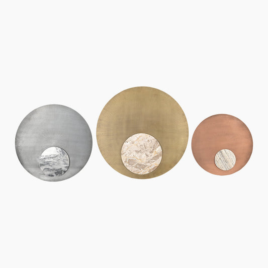 Wembley Wall Panel With Marble Inlay (Set of 3) - Skandi London