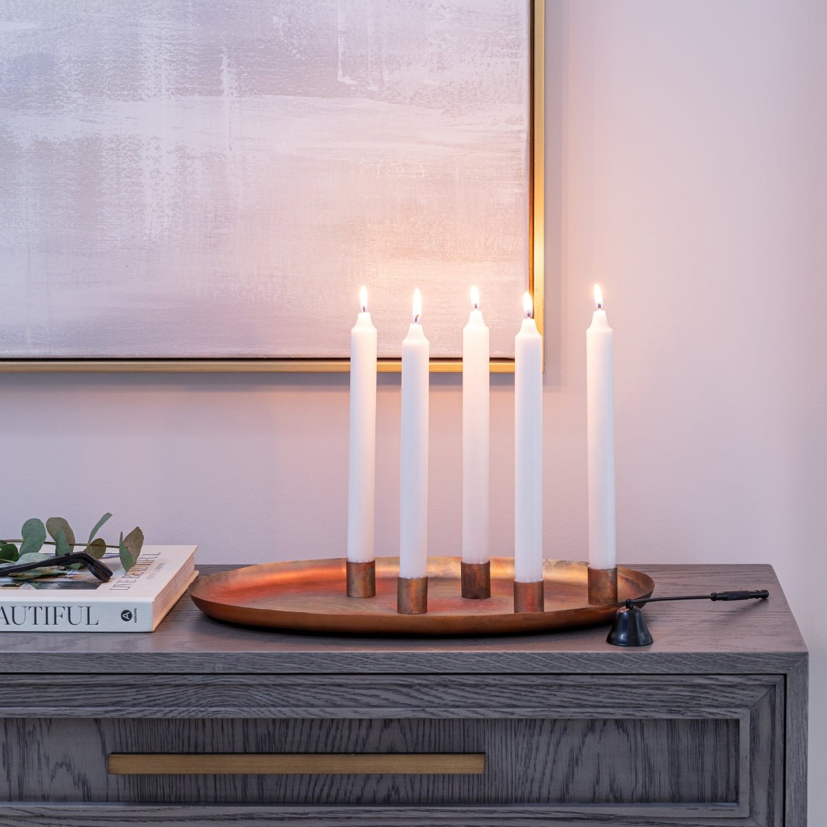 Egersund Oval Centrepiece Metal with Magnetic Candle Holders - Skandi London