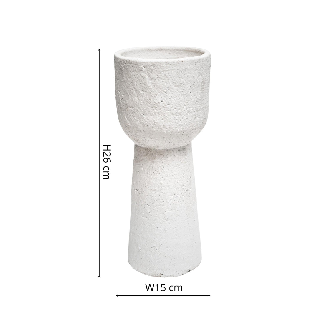 Suren Tall Planter Rustic White - Medium - Skandi London