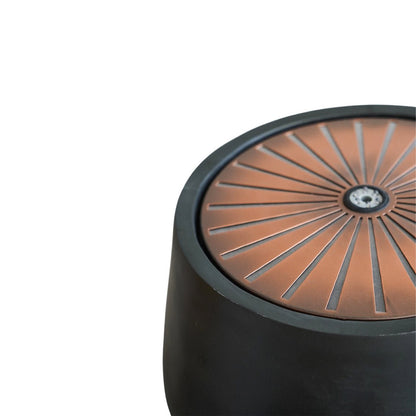 Skandi London Water Feature with Light Display on Stand in Charcoal & Aged Copper - Skandi London