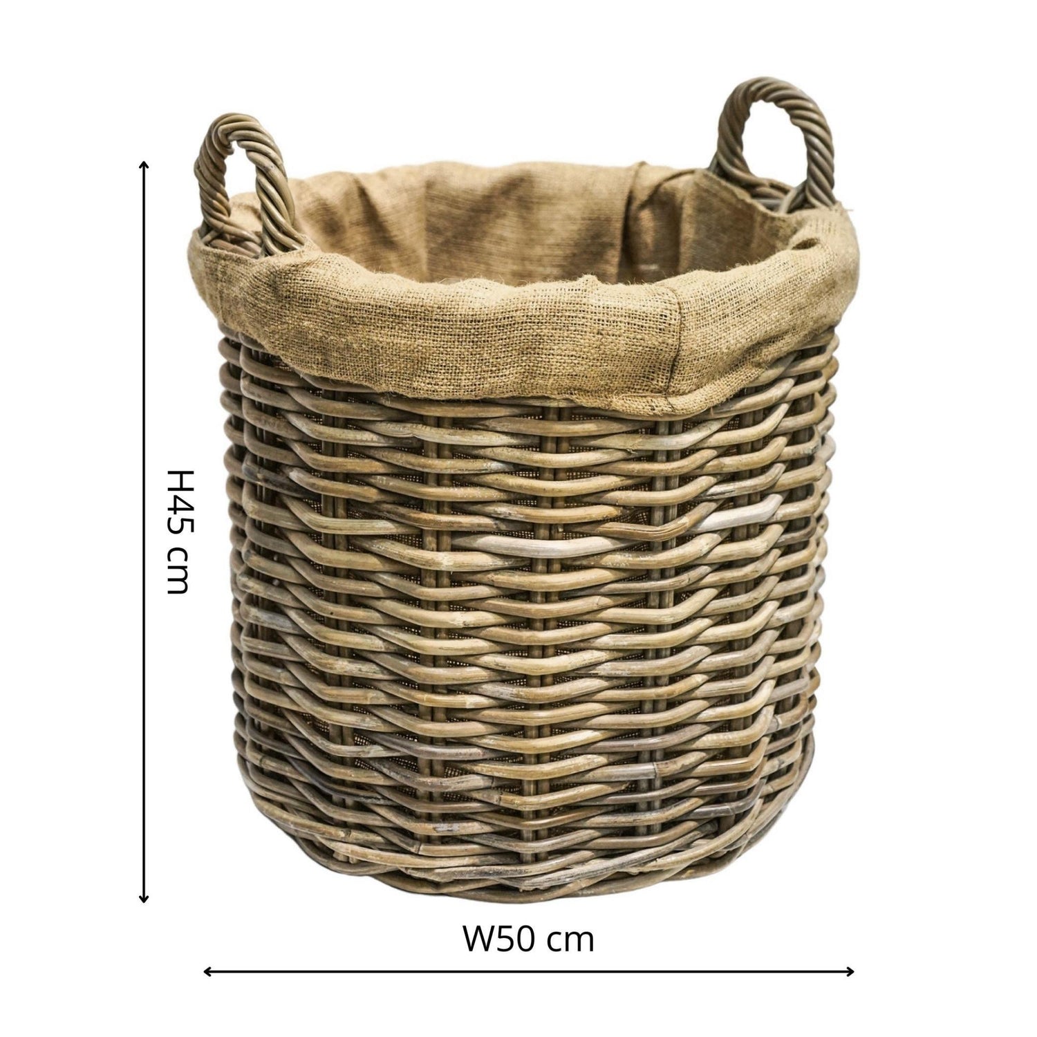 Esbjerg Log Basket Round with Lining - Skandi London