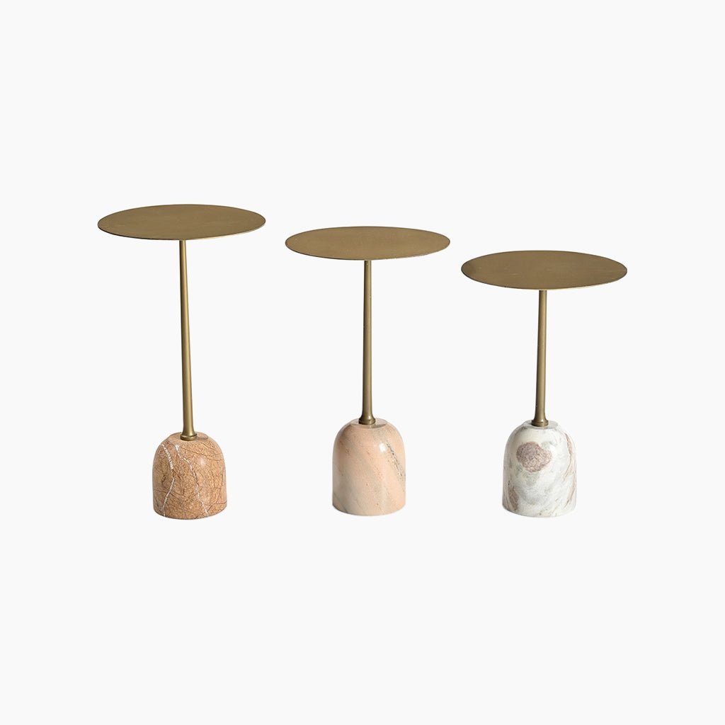 Stockwell Marble Base Set of 3 End Tables - Skandi London