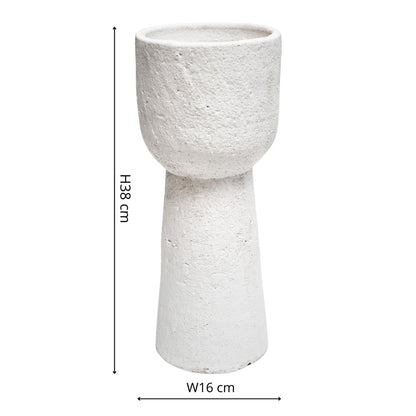 Suren Tall Planter Rustic White - Large - Skandi London