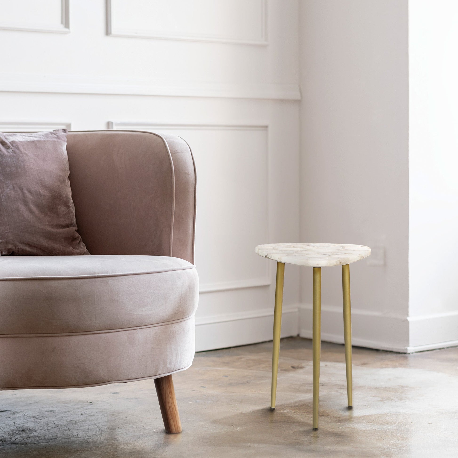 St James White Agate End Table - Skandi London