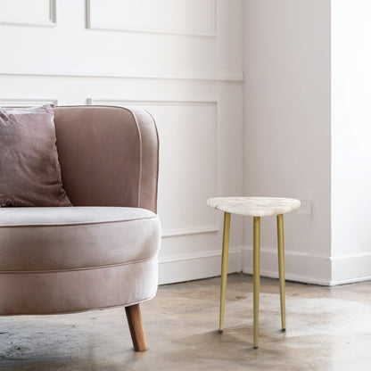 St James White Agate End Table - Skandi London