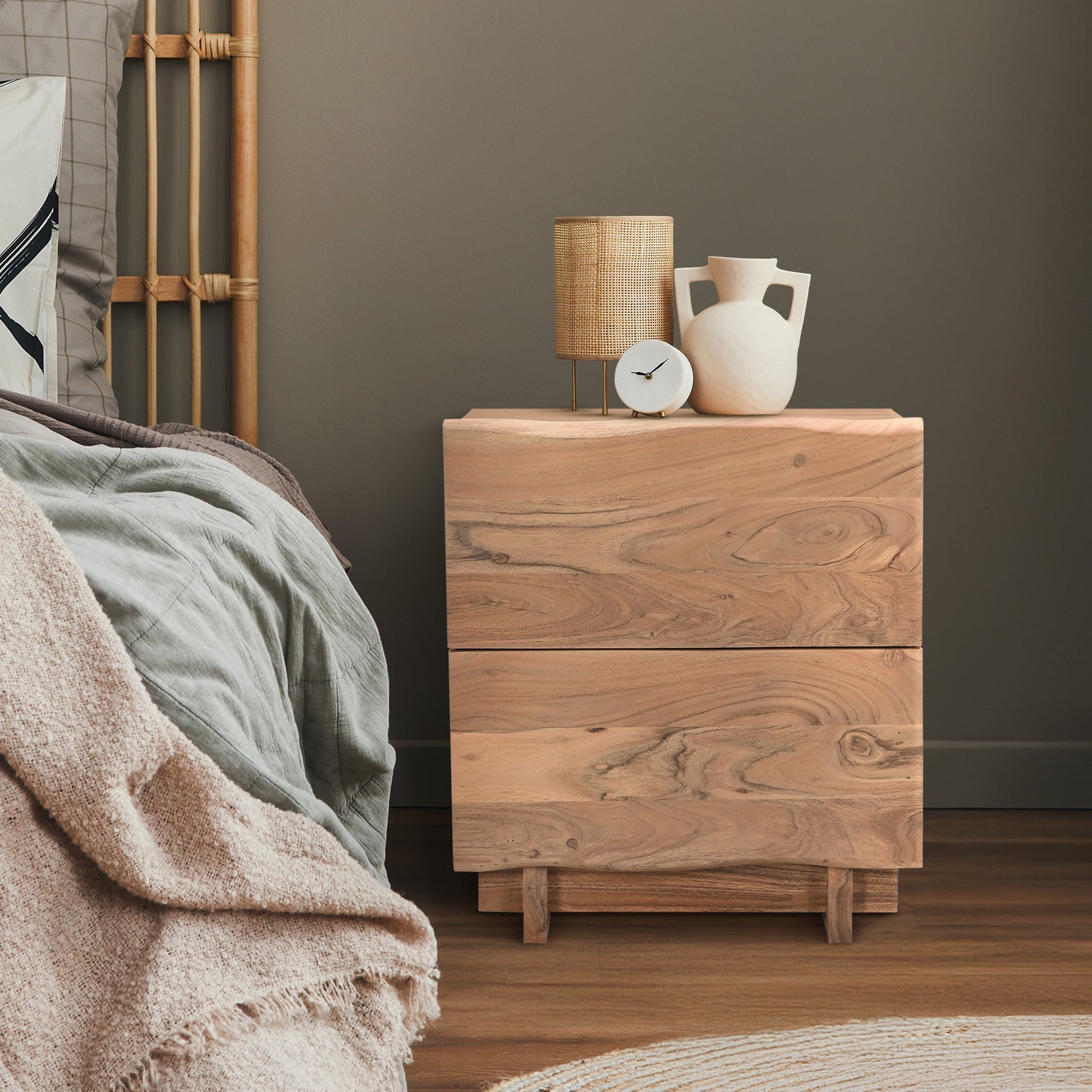 South Bank Two Drawer Bedside Table - Skandi London