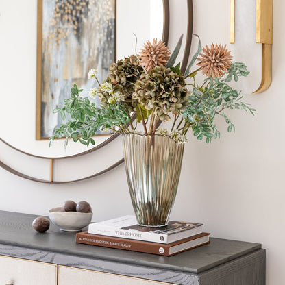 Hitra Mocha Rippled Glass Vase Medium - Medium - Skandi London